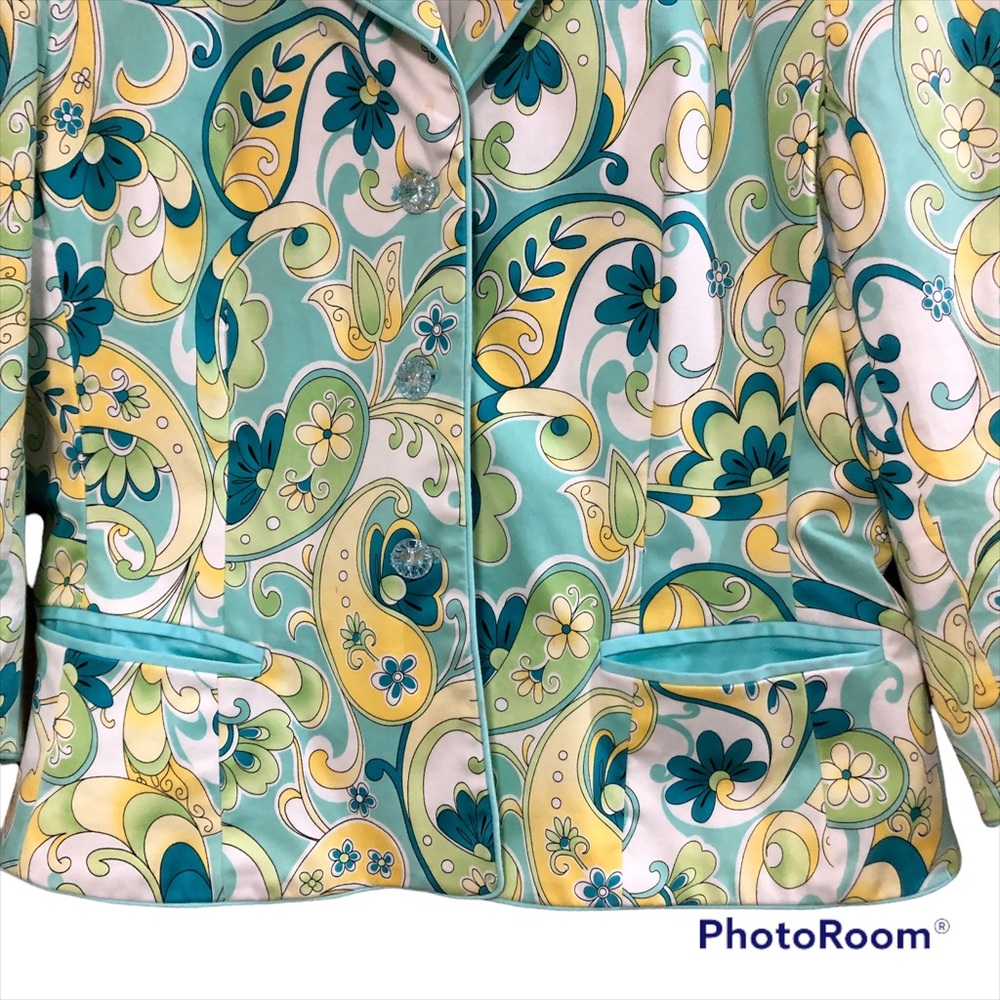 Chadwick’s Paisley & Floral Print Blazer Size 16 - Picture 8 of 13
